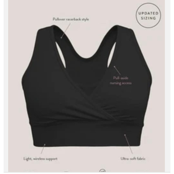 Kindred Bravely French Terry Racerback Nursing Maternity Sleep Black Bra - Picture 6 of 13